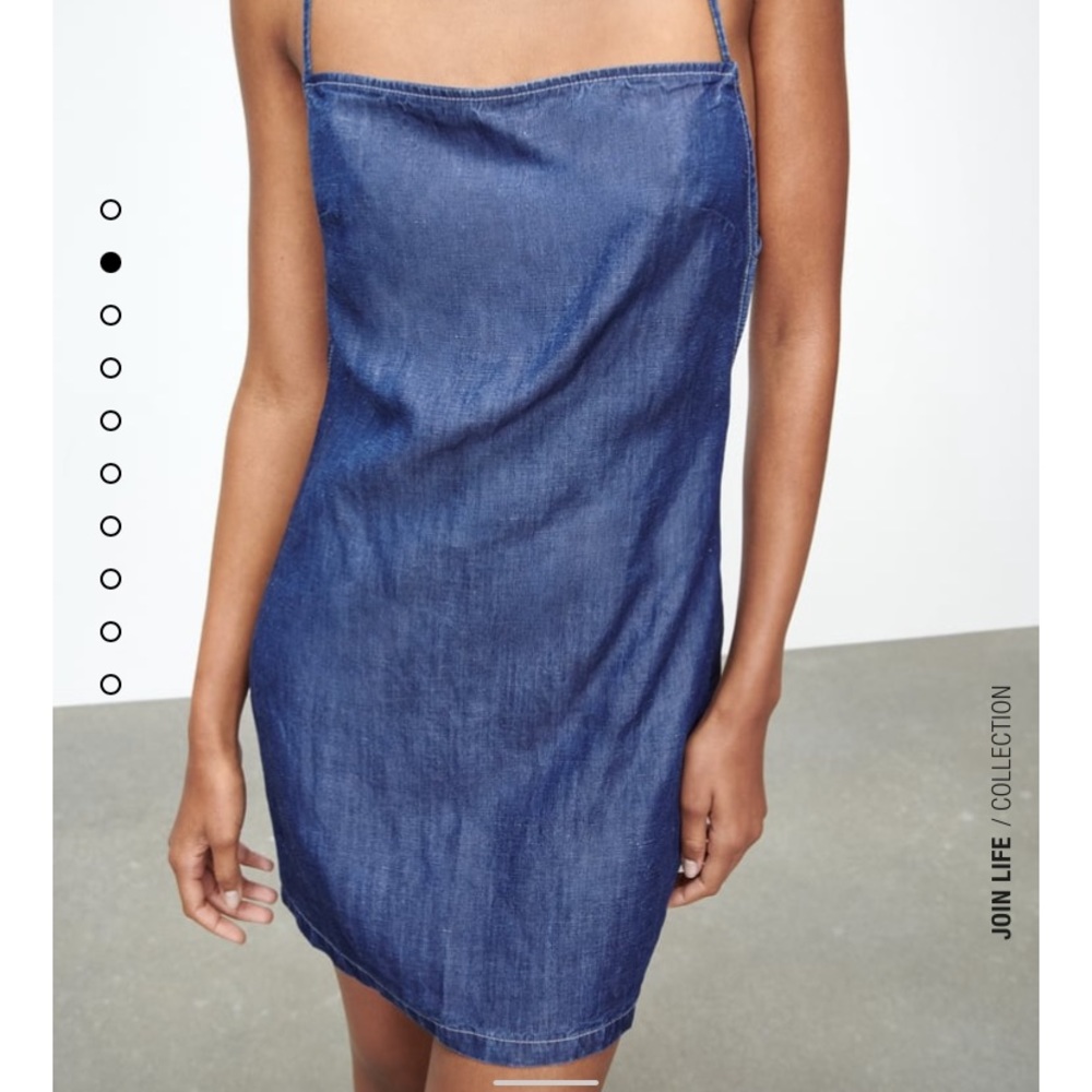 ZARA Blue Rustic Mini Dress Denim